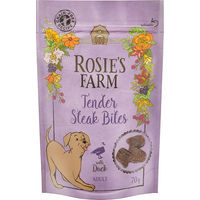Produktbild von Rosie's Farm Snacks Tender Steak Bites Ente Belohnungssnack für Hunde Adult Getreidefrei 5 x 70 g - 5 x 70 g