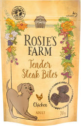Produktbild von Rosie's Farm Snacks Tender Steak Bites Huhn Belohnungssnack für Hunde Adult Getreidefrei 5 x 70 g - 5 x 70 g