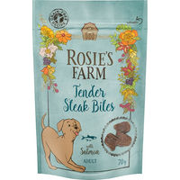 Produktbild von Rosie's Farm Snacks Tender Steak Bites Lachs Belohnungssnack für Hunde Adult Getreidefrei 5 x 70 g - 5 x 70 g