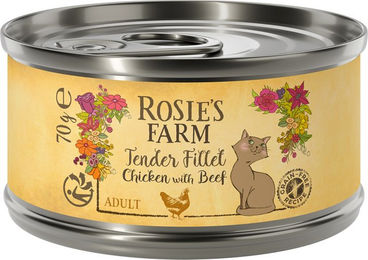 Produktbild von Rosie's Farm Tender Filet Huhn mit Rind getreidefrei 12 x 70 g - 12 x 70 g