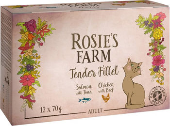 Produktbild von Rosie's Farm Tender Filet Katzenfutter Mix 12 x 70 g getreidefrei - 12 x 70 g