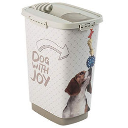 Rotho MyPet Cody Tierfutterbehälter aus Kunststoff 25l in Beige Grau Weiß - 25 l – Bild 1 von 4
