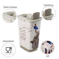 Produktbild von Rotho MyPet Cody Tierfutterbehälter mit Deckel und Schüttvorrichtung 25l BPA-frei Kunststoff Anthrazit Weiss - 25 l