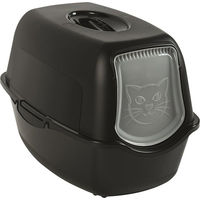 Produktbild von Rotho MyPet Eco Bailey Katzentoilette mit Deckel und Aktivkohlefilter Schwarz aus recyceltem Kunststoff