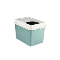 Produktbild von Rotho MyPet Eco Berty Katzenklo mit Top-Eingang aus recyceltem Kunststoff in Grün/Weiß