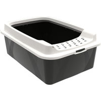 Produktbild von ROTHO MyPet Eco Bonnie Katzenklo mit Top-Eingang aus recyceltem Kunststoff Schwarz/Weiß