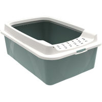 Produktbild von Rotho MyPet Eco Bonnie Katzenklo Top-Entry aus recyceltem Kunststoff Grün/Weiß Größe M