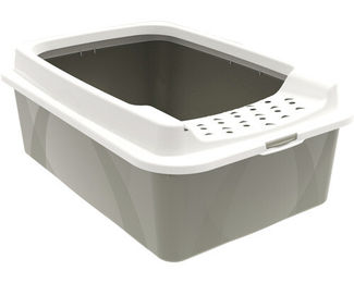 Rotho MyPet Eco Bonnie Katzentoilette mit Top-Eingang aus Kunststoff in Beige/Weiß – Bild 1 von 4