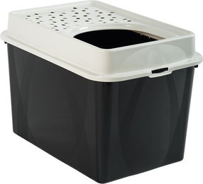 Rotho MyPet Katzentoilette Eco BERTY Top-Entry aus recyceltem Kunststoff Schwarz 50l – Bild 1 von 4