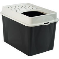 Produktbild von Rotho MyPet Katzentoilette Eco BERTY Top-Entry aus recyceltem Kunststoff Schwarz 50l