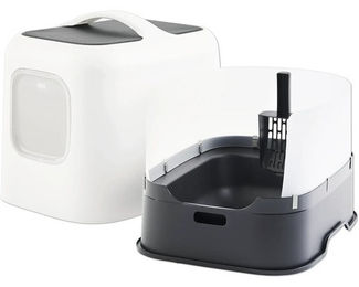 Rotho Splash Shield Spritzschutz für Biala Katzentoilette aus Kunststoff in Weiß oder Transparent – Bild 1 von 5