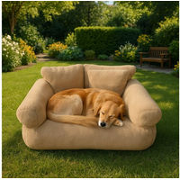 Produktbild von Roxlin Hundebett für kleine Hunde Adult aus Plüsch Waschbar Braun Beige