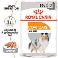 Produktbild von Royal Canin Coat Care Mousse Hundefutter für ausgewachsene Hunde aller Größen 12 x 85 g - 12 x 85 g