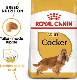 Produktbild von Royal Canin Cocker Adult Trockenhundefutter ohne Farb- und Aromastoffe für Haut und Fell 2x12kg