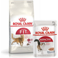 Produktbild von Royal Canin Fit Trockenfutter für erwachsene Katzen 10kg und Instinctive Nassfutter 48x85g - 48 x 85 g