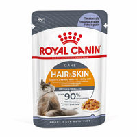 Produktbild von Royal Canin Hair & Skin Katzennahrung Adult Stückchen in Gelee 48x85g