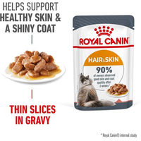 Produktbild von Royal Canin Hair und Skin Katzen Nassfutter Stückchen in Sauce für erwachsene Katzen 48x85g