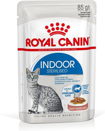 Produktbild von Royal Canin Indoor Light Nassfutter für Wohnungskatzen mit Stückchen in Sauce 12x85g - 12 x 85 g