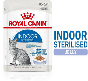 Produktbild von Royal Canin Indoor Sterilised Light Nassfutter für Wohnungskatzen mit Stückchen in Gelee 48x85g
