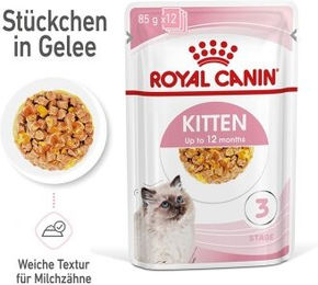 Royal Canin Kitten Katzenfutter Stückchen in Gelee 12x85 g - 12 x 85 g – Bild 1 von 3