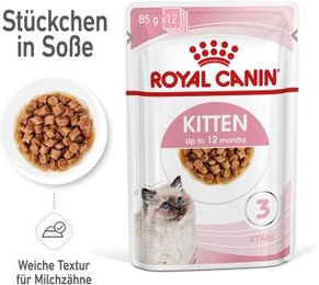 Royal Canin Kitten Katzenfutter Stückchen in Soße 12x85 g - 12 x 85 g – Bild 1 von 2