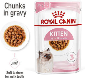 Produktbild von Royal Canin Kitten Nassfutter Stückchen in Soße für Kätzchen 48x85g