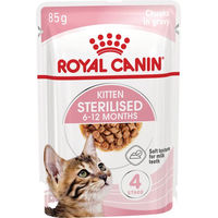 Produktbild von Royal Canin Kitten Sterilised Nassnahrung Stückchen in Sauce für kastrierte Kätzchen 12 x 85 g - 12 x 85 g