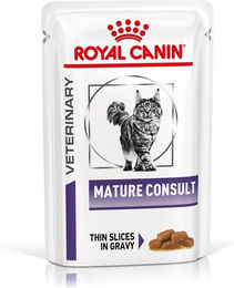 Produktbild von Royal Canin Mature Consult Diätfutter Nassfutter für Senior Katzen Feine Stückchen in Soße 48x85g