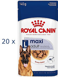 Produktbild von Royal Canin Maxi Adult Nassfutter für große Hunde Stückchen in Sauce 20 x 140g - 10 x 140 g