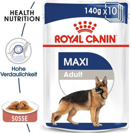Royal Canin Maxi Adult Nassfutter für große Hunde Stückchen in Soße 10x140 g - 10 x 140 g – Bild 1 von 5