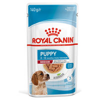 Produktbild von Royal Canin Medium Puppy Hundefutter Stückchen in Sauce 10 x 140 g Pouch - 10 x 140 g