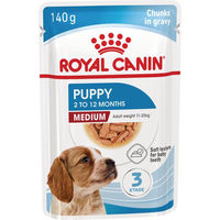 Produktbild von Royal Canin Medium Puppy Welpenfutter Stückchen in Soße 10 x 140 g - 10 x 140 g