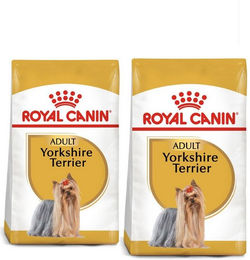 Produktbild von Royal Canin Mini Adult Hundefutter Geflügel für Yorkshire Terrier mit Haut und Fell Pflege 2 x 7,5 kg
