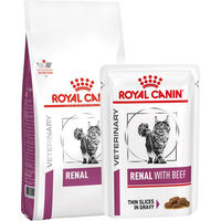 Produktbild von Royal Canin Renal Diätfutter für Katzen Nassfutter Sparpaket 4 kg und 12 x 85 g