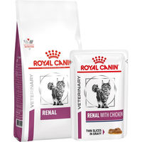 Produktbild von Royal Canin Renal Katzen Diätfutter Sparpaket mit 4 kg Trockenfutter und 12 x 85 g Nassfutter Huhn