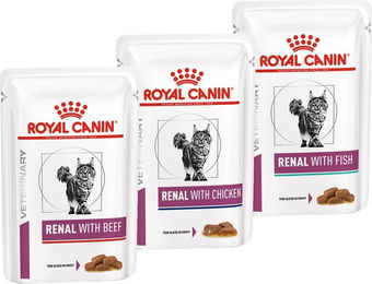 Produktbild von Royal Canin Renal Nassfutter Feine Stückchen in Sauce Diätfutter für Katzen Mixpaket 48x85g