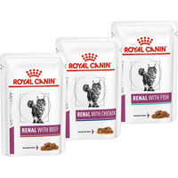 Produktbild von Royal Canin Renal Nassfutter Feine Stückchen in Sauce Diätfutter für Katzen Mixpaket 48x85g