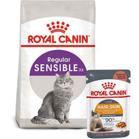 Produktbild von Royal Canin Sensible Trockenfutter und Intense Beauty Nassfutter Set für erwachsene Hunde 10kg und 48x85g - 10 kg