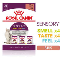 Produktbild von Royal Canin Sensory Smell Taste Feel Nassfutter für ausgewachsene Katzen mit Stückchen in Soße 12 x 85 g - 12 x 85 g