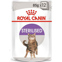 Produktbild von Royal Canin Sterilisiert Nassfutter für erwachsene Katzen mit Stückchen in Gelee zur Gewichtskontrolle 12x85g