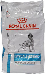 Produktbild von Royal Canin Veterinary Hypoallergenic Moderate Calorie Hundefutter für erwachsene Hunde aller Größen