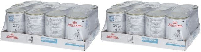 Produktbild von Royal Canin Veterinary Hypoallergenic Nassfutter Diätfutter für erwachsene Hunde aller Größen 9600g