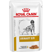 Produktbild von Royal Canin Veterinary Urinary S/O Diätfutter für Hunde Feine Stückchen in Soße 12 x 100 g - 12 x 100 g