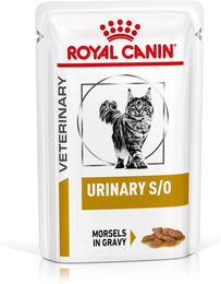 Produktbild von Royal Canin Veterinary Urinary S/O Katzen Nassfutter Häppchen in Soße Diätfutter 48x85g