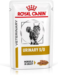 Produktbild von Royal Canin Veterinary Urinary S/O Nassfutter Häppchen in Soße für Katzen 12x85g - 12 x 85 g
