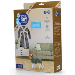 Royal Dry Hundebademantel aus Polyester für mittelgroße Hunde Größe M in Grau – Bild 1 von 8