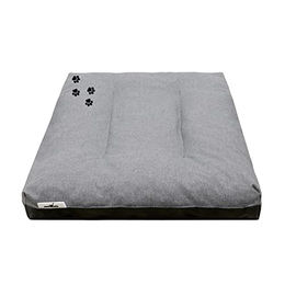 ROYSSON Hundebett und Katzenbett wasserdicht hypoallergen Grau L 90x60x12cm – Bild 1 von 4