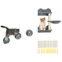 Produktbild von RPSTrading 4-teiliges Katzentreppen Set mit Kletterwand und Kratzbaum für Katzen