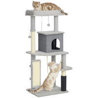 Produktbild von RPSTrading Katzenbaum 132 cm Kratzpfosten mit Bett, Sprungplattform und Pflegebürste