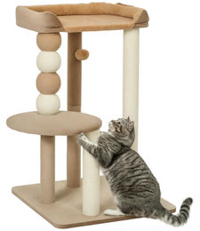 RPSTrading Kratzbaum für Katzen mit 2 Etagen, Spielball, Kratzkugeln und Kratzstamm, Braun, 7 kg – Bild 1 von 1